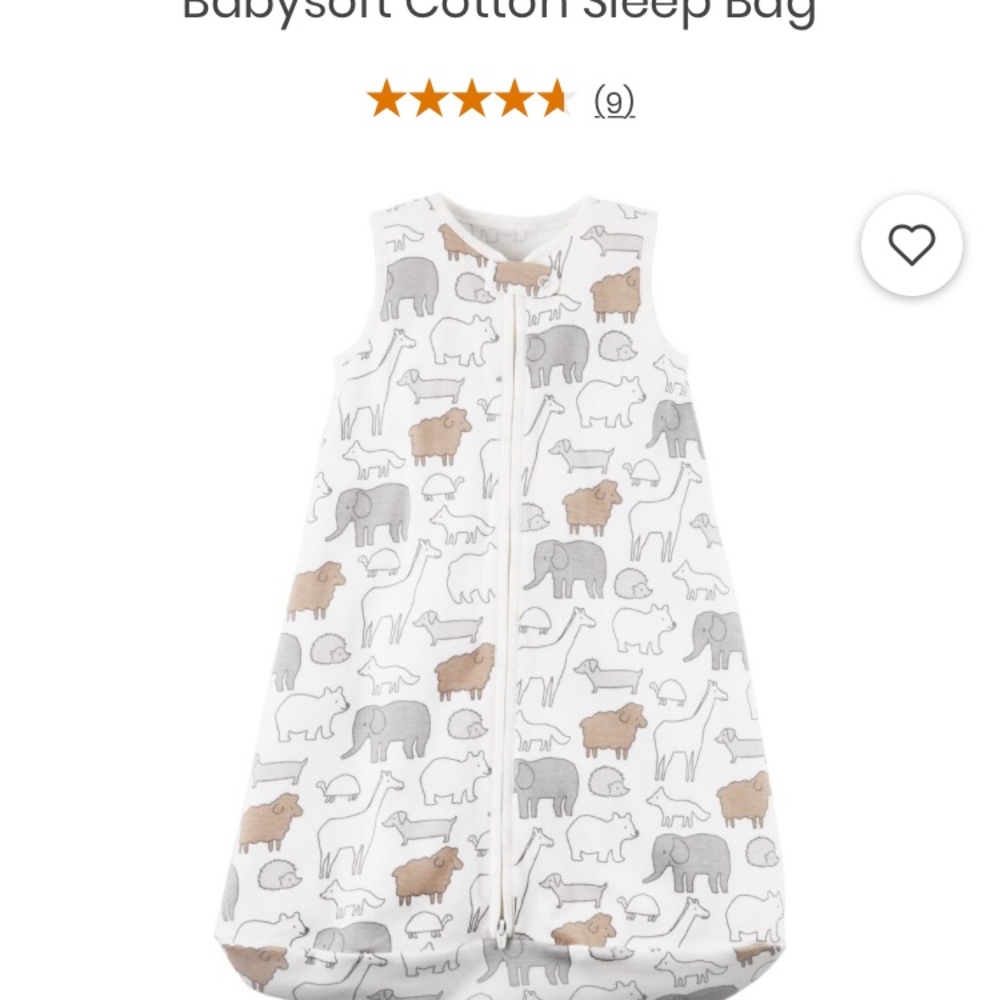 2 Carter's Babysoft Cotton Sleep-sack M (6-9m)
